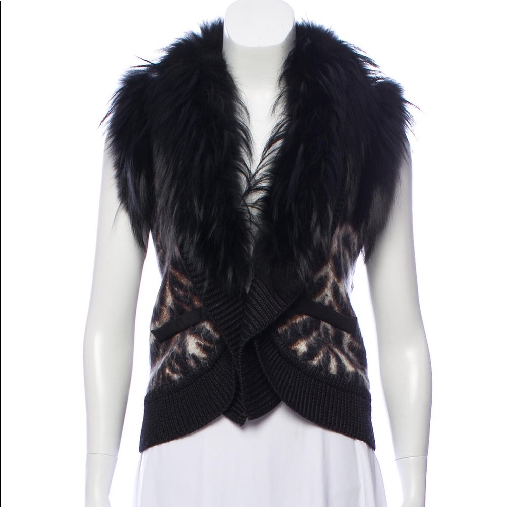 Roberto Cavalli fur vest. Size small